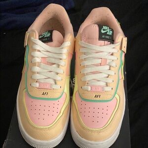 Nike Air Force 1 Pink and Cream Sneakers